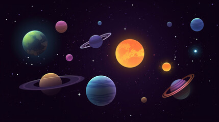 Spectacular Vector Astrophotography of a Colorful Cosmic Landscape - Generative AI