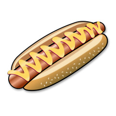 hot dog with mustard illustration background