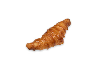 Top view of plain croissant no background