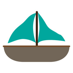 boat on the sea cartoon icon illustration