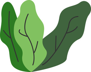 Stylized Bushes Floral 