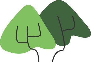 Stylized Bushes Floral 