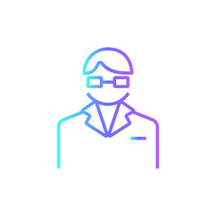 Lawyer Business icon with blue duotone style. lawyer, legal, court, judge, justice, judgment, defense. Vector illustration