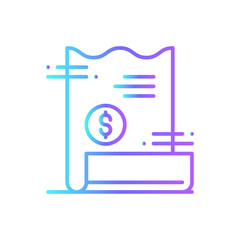 Invoice Business icon with blue duotone style. document, receipt, payment, money, tax, bill, form. Vector illustration