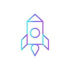 Start Up Business icon with blue duotone style. rocket, concept, development, innovation, spaceship, solution, teamwork. Vector illustration