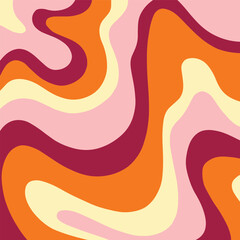 Retro swirls - pink orange red, vector illustration bbackground