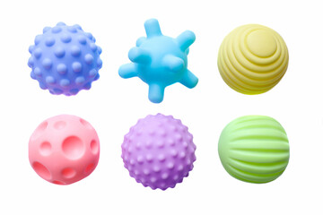 Baby rubber balls of different shapes