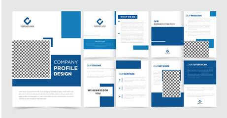 Design a template layout that includes a cover page suitable for various types of documents such as company profiles, annual reports, brochures, flyers, presentations, leaflets, magazines, books, etc.