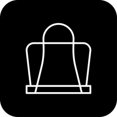 Paper clip Business icon with black filled line style. clip, paper, document, clamp, metal, binder, stationery. Vector illustration