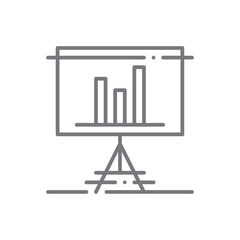 Presentation Team work icon with black outline style. teamwork, set, group, meeting, line, management, office. Vector illustration