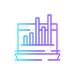 Growth Chart Team work icon with blue duotone style. growth, up, progress, success, graph, arrow, diagram. Vector illustration