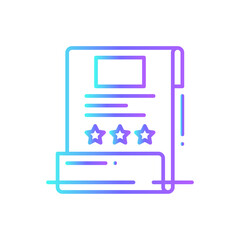 Rating Team work icon with blue duotone style. rate, feedback, star, positive, service, customer, survey. Vector illustration