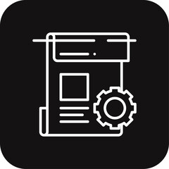 Job Desription Team work icon with black filled line style. resume, employment, cv, concept, candidate, resources, information. Vector illustration