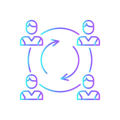 Team rotation Team work icon with blue duotone style. management, teamwork, group, employee, human, job, social. Vector illustration