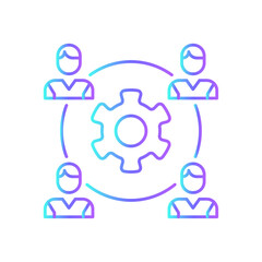 Team Management Team work icon with blue duotone style. teamwork, person, partnership, set, work, organization, strategy. Vector illustration