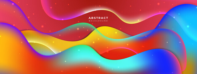 Beautiful Colorful Wave Fluid with sparkling design background