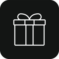 Gift Marketing people icon with black filled line style. birthday, box, present, package, ribbon, parcel, surprise. Vector illustration