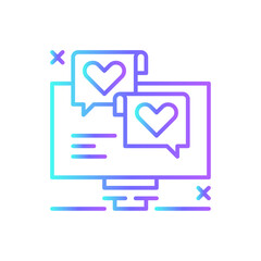 Social Media Marketing people icon with blue duotone style. internet, social, media, mobile, communication, marketing, app. Vector illustration
