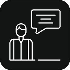 Speak people Marketing people icon with black filled line style. talk, speech, chat, bubble, message, information, conversation. Vector illustration