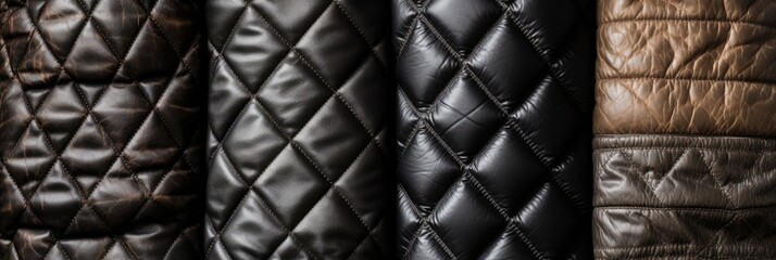 Close-up of textured leather material. Generative AI