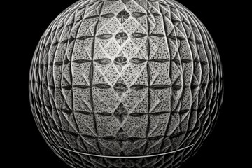 Golf ball / black and white / vector / icon