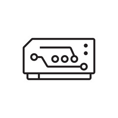 Memory Technology icon with black outline style. chip, computer, hardware, processor, cpu, microchip, pc. Vector illustration