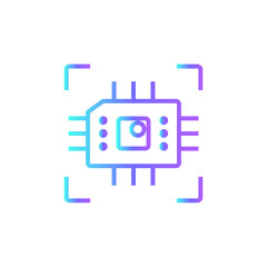 Processor Technology icon with blue duotone style. computer, chip, technology, hardware, motherboard, electronic, microchip. Vector illustration