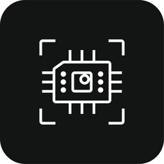 Processor Technology icon with black filled line style. computer, chip, technology, hardware, motherboard, electronic, microchip. Vector illustration