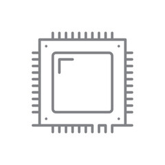 Electronic Chip Technology icon with black outline style. technology, digital, network, processor, system, science, microchip. Vector illustration