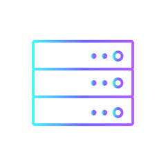 Obraz premium Server Technology icon with blue duotone style. network, computer, data, cloud, database, connection, hosting. Vector illustration