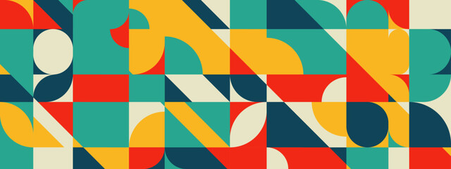 Geometri Retro colorful different shape abstract design banner