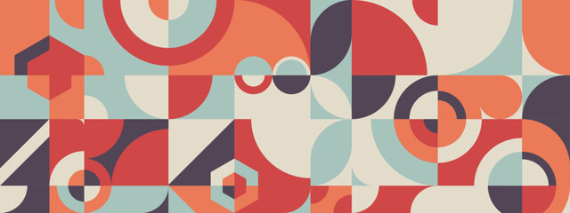 Geometri Retro colorful different shape abstract design banner