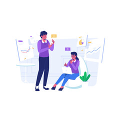 Financy - Financial Activity Illustration  Banking Finance Saving Money Investment Stock Market Cashless Society ATM Machine Business Discussion Retirement Savings Pension Bank Employee 