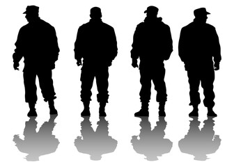 People of special police force on white background