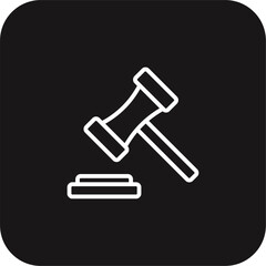 Law Finance and economy icon with black filled line style. lawyer, legal, justice, court, judge, hammer, judgment. Vector illustration