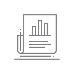 Finance Document Finance and economy icon with black outline style. report, paper, data, chart, contract, information, agreement. Vector illustration