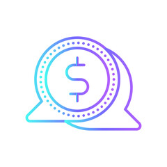 Budget Discussion Finance and economy icon with blue duotone style. money, conversation, finance, communication, manager, team, strategy. Vector illustration
