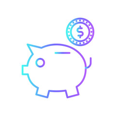 Money Saving Finance and economy icon with blue duotone style. coin, finance, bank, dollar, investment, piggy, save. Vector illustration
