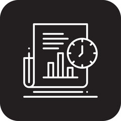 Recession Report Finance and economy icon with black filled line style. chart, graph, diagram, financial, statistic, investment, growth. Vector illustration