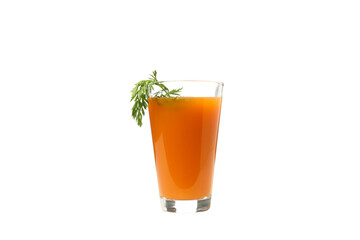 Healthy drink - Carrot juice, isolated on white background