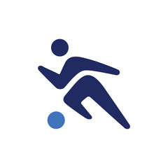 football soccer man with ball logo vector icon illustration