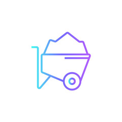 Wheelbarrow Construction icon with blue duotone style. gardening, equipment, tools, construction, truck, sand, tool. Vector illustration