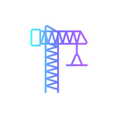 Crane Construction icon with blue duotone style. construction, equipment, engineering, industry, industrial, building, machine. Vector illustration