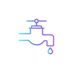 Tap Construction icon with blue duotone style. sign, equipment, water, home, plumbing, pipe, drain. Vector illustration