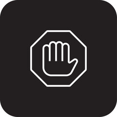 Obraz premium Keep Away Construction icon with black filled line style. warning, danger, away, keep, caution, keep away, attention. Vector illustration