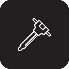 Auger Construction icon with black filled line style. construction, drill, equipment, machine, tool, boring, borehole. Vector illustration