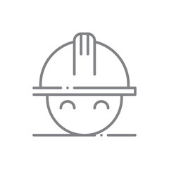 Constructor Construction icon with black outline style. builder, engineer, worker, building, industrial, engineering, avatar. Vector illustration