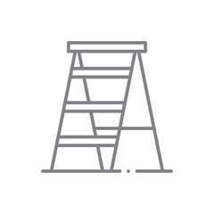 Ladder Construction icon with black outline style. climb, up, stair, staircase, construction, tool, home. Vector illustration