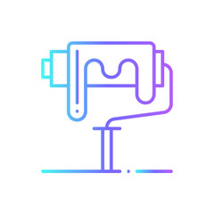 Paint Roller Construction icon with blue duotone style. tool, renovation, brush, color, decorating, interior, creative. Vector illustration