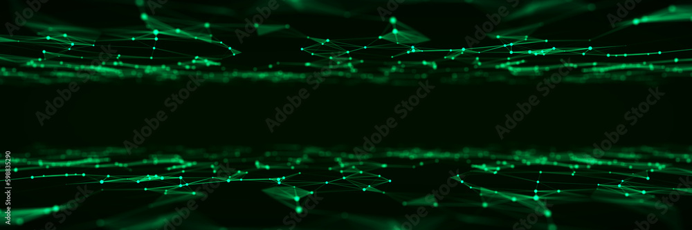 Poster futuristic double digital data transfer concept. high-speed data flow of cryptocurrency servers. cyb